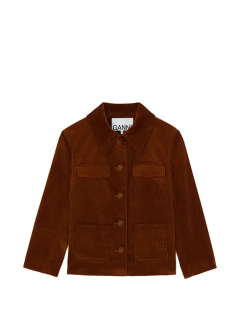 GANNI blazer in brown corduroy