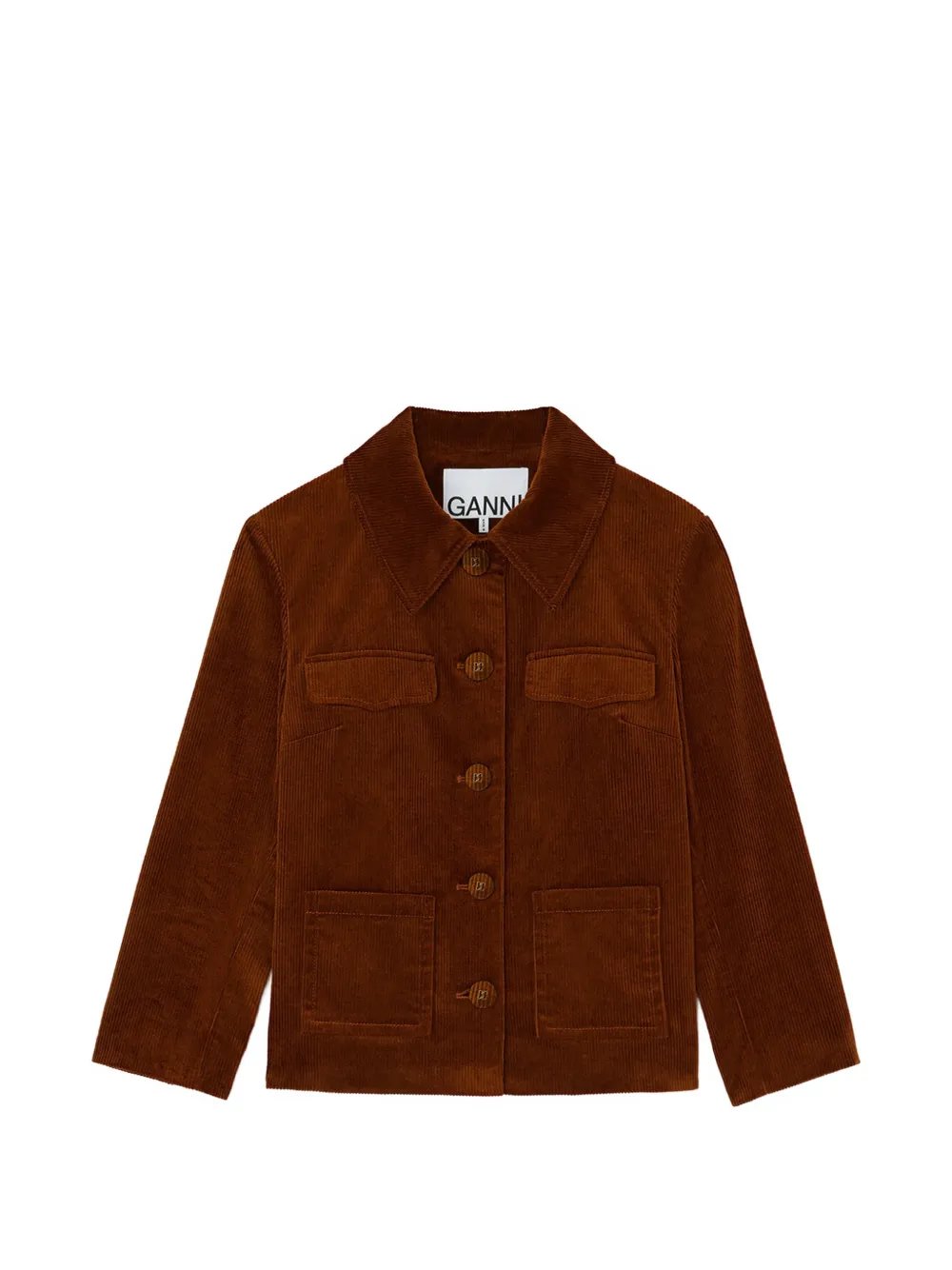 GANNI Ribfluwelen blazer Bruin