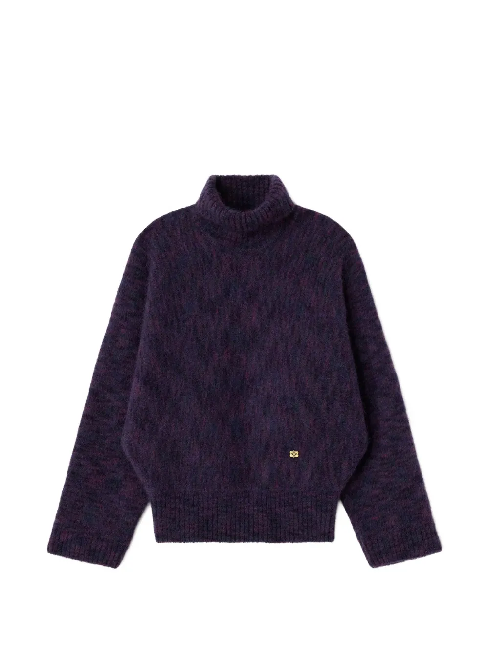 GANNI Maglione a collo alto in mohair - Viola