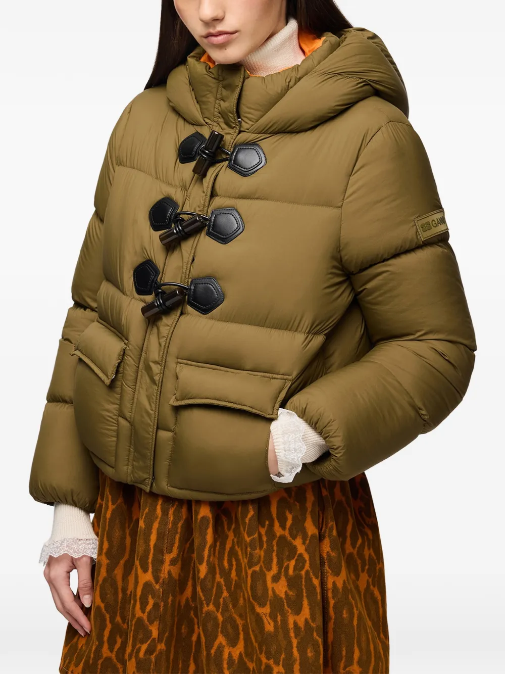 GANNI Mini-donsjack van Future Nylon Groen