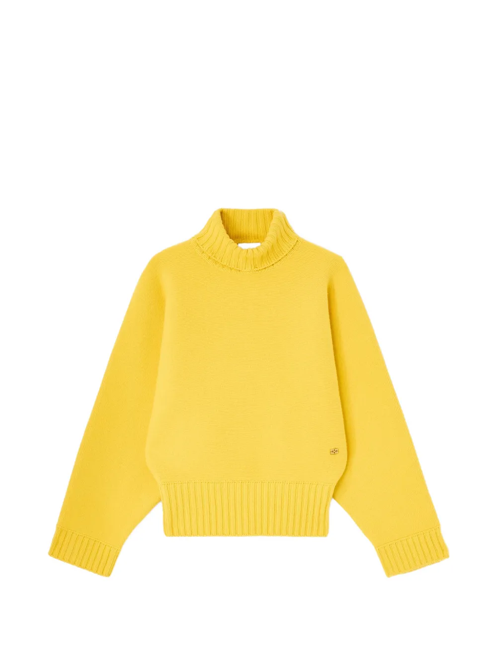 GANNI Collo alto in maglia doppia - Giallo
