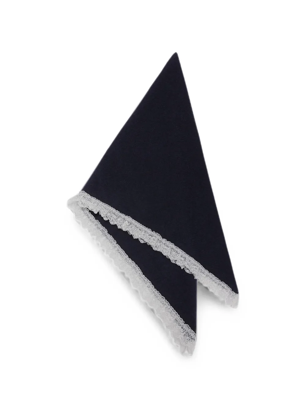 GANNI Wollen sjaal met kant Blauw