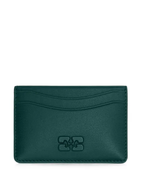 GANNI Bou card holder in green