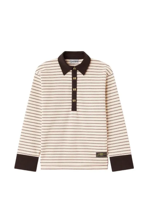 GANNI Camisa polo com listras