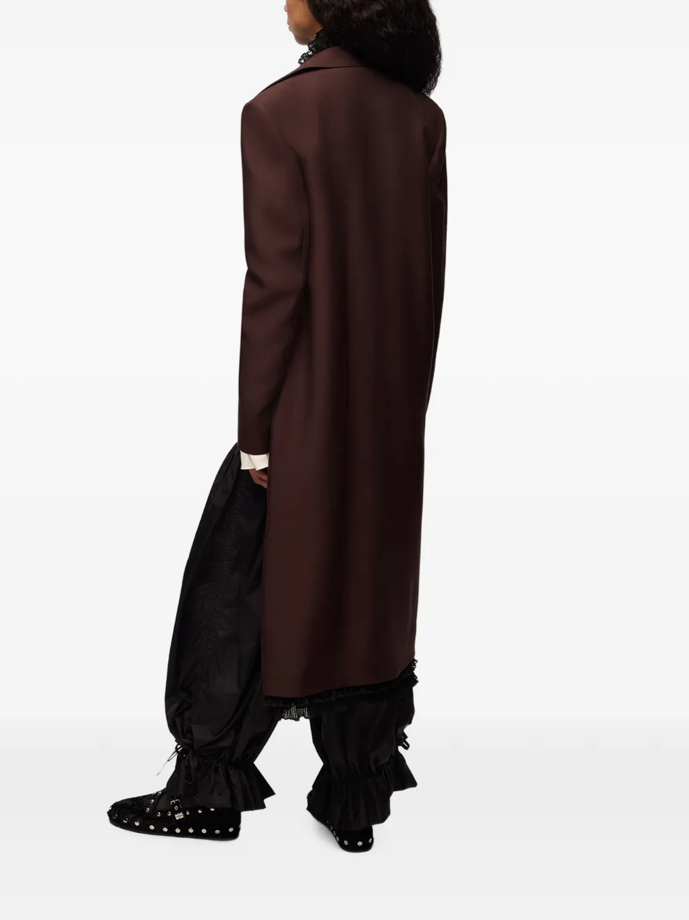 GANNI Lange wollen blazer Bruin