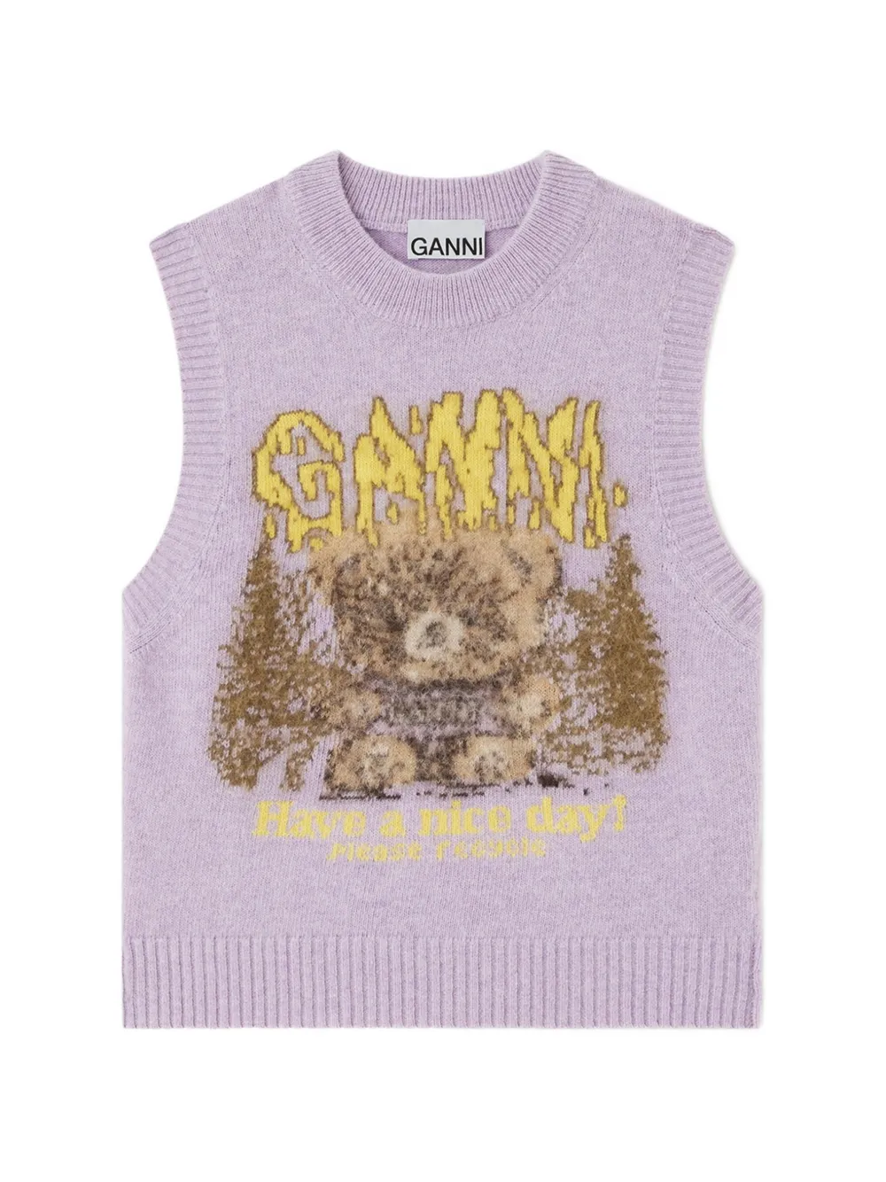 GANNI vest with Forest Teddy - Violett