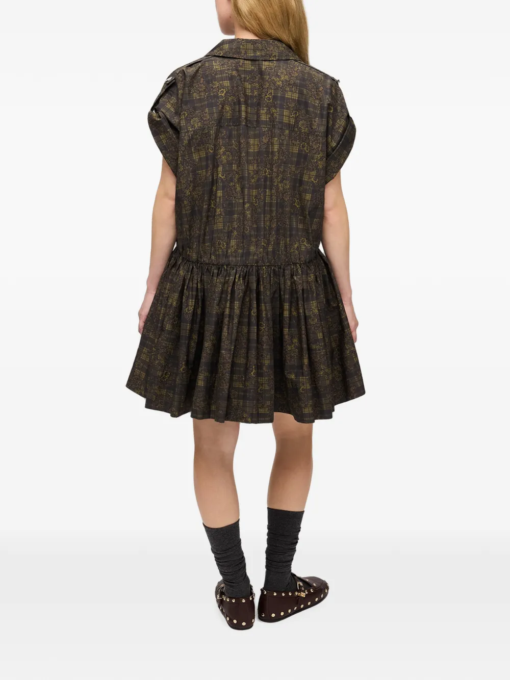 GANNI dress in printed cotton Bruin