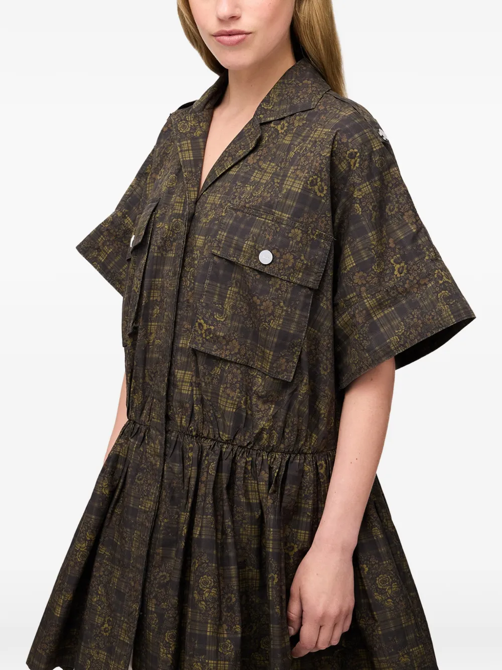 GANNI dress in printed cotton Bruin