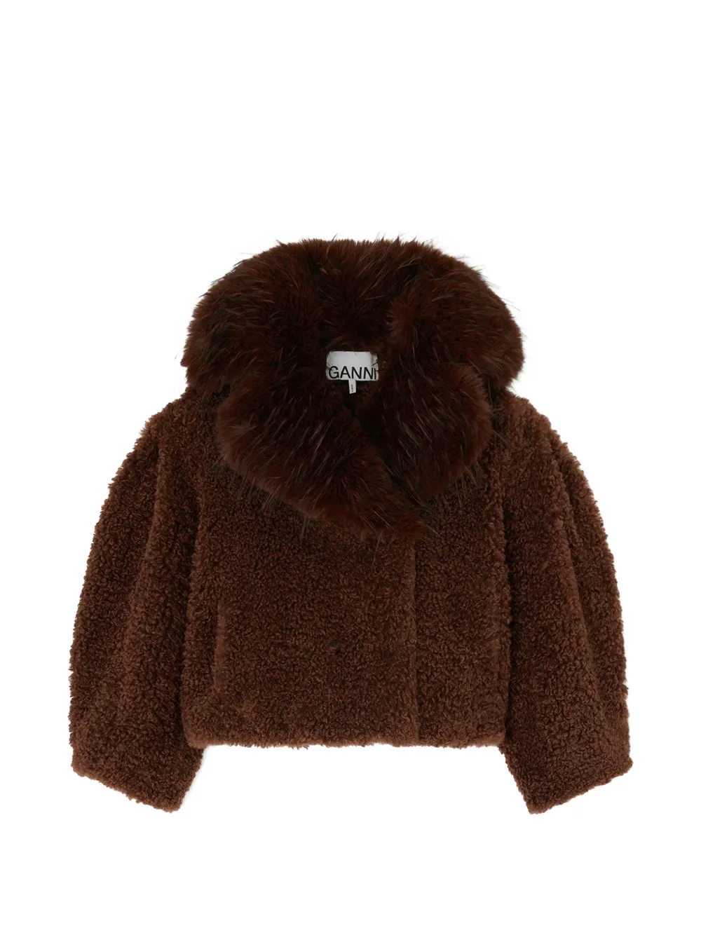 GANNI veste en peau lainée artificielle - Marron GANNI veste en peau lainée artificielle - Marron