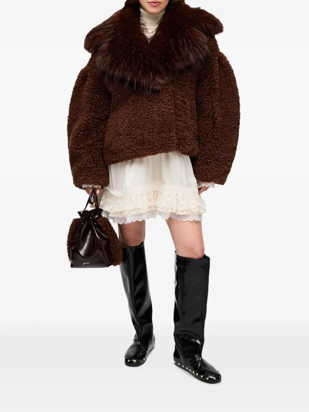 GANNI Jack van alternatief lammy Bruin