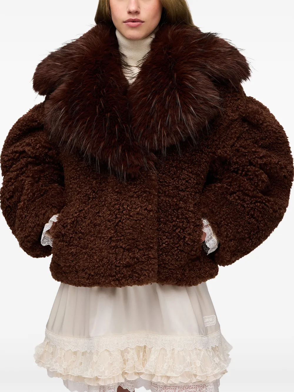 GANNI Jack van alternatief lammy Bruin