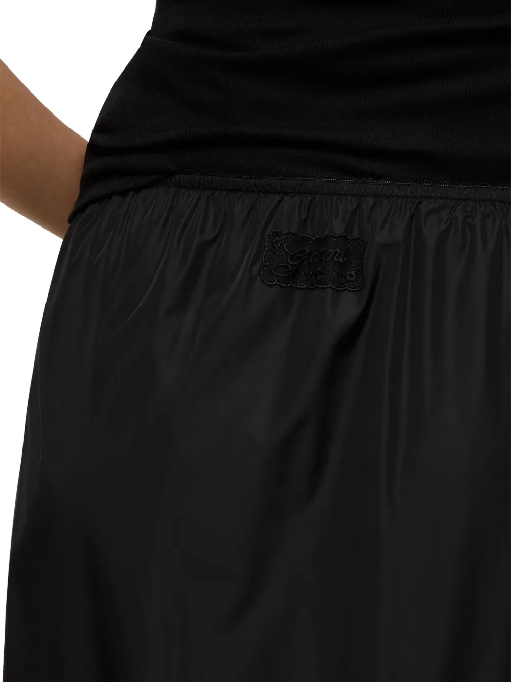 GANNI Nylon rok Zwart