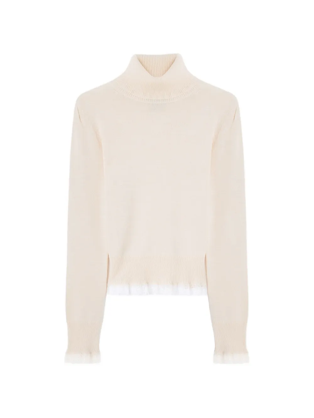 GANNI Rollkragenpullover aus Merinowolle - Nude