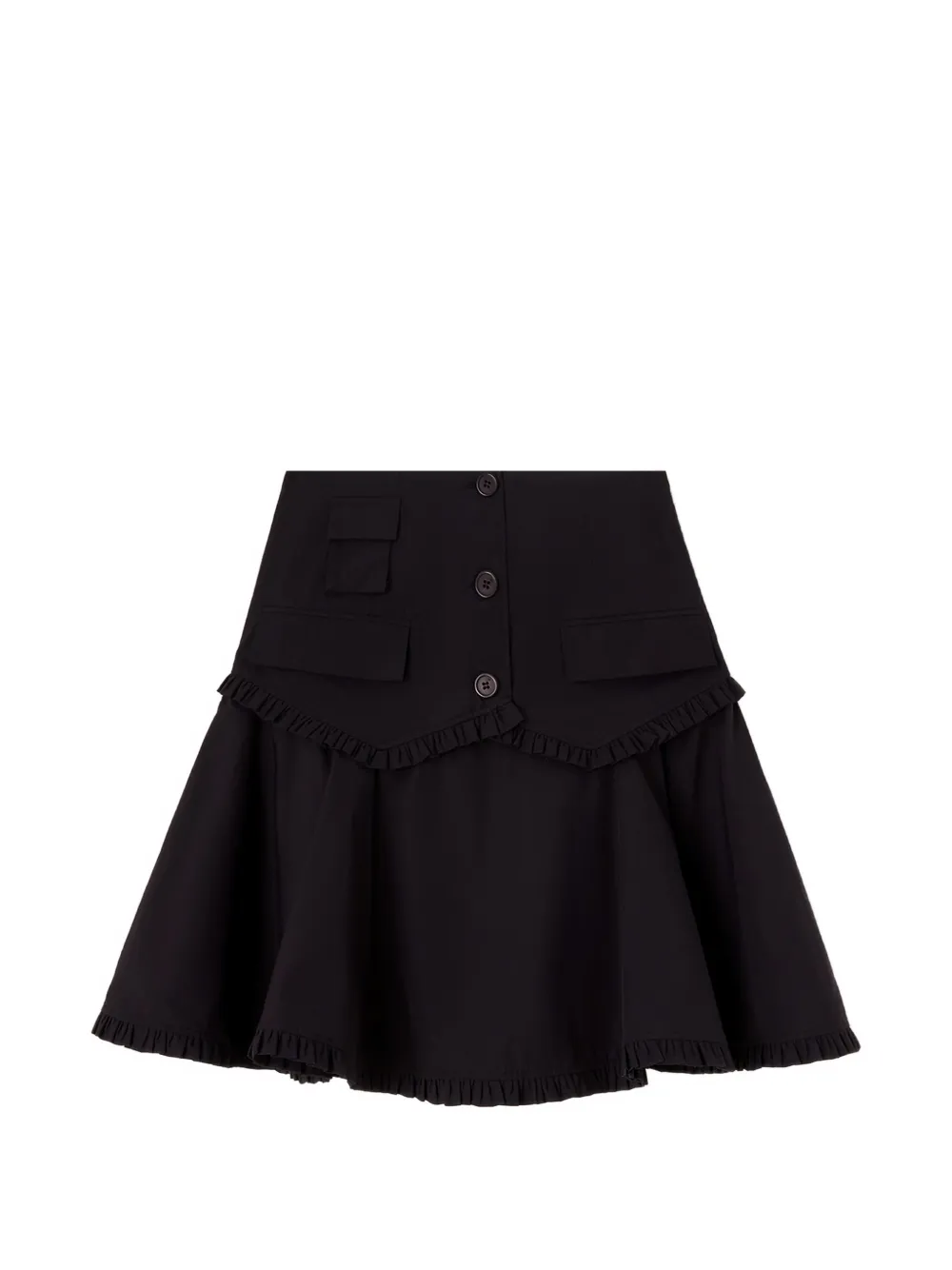 GANNI Gonna in cotone elasticizzato - Nero