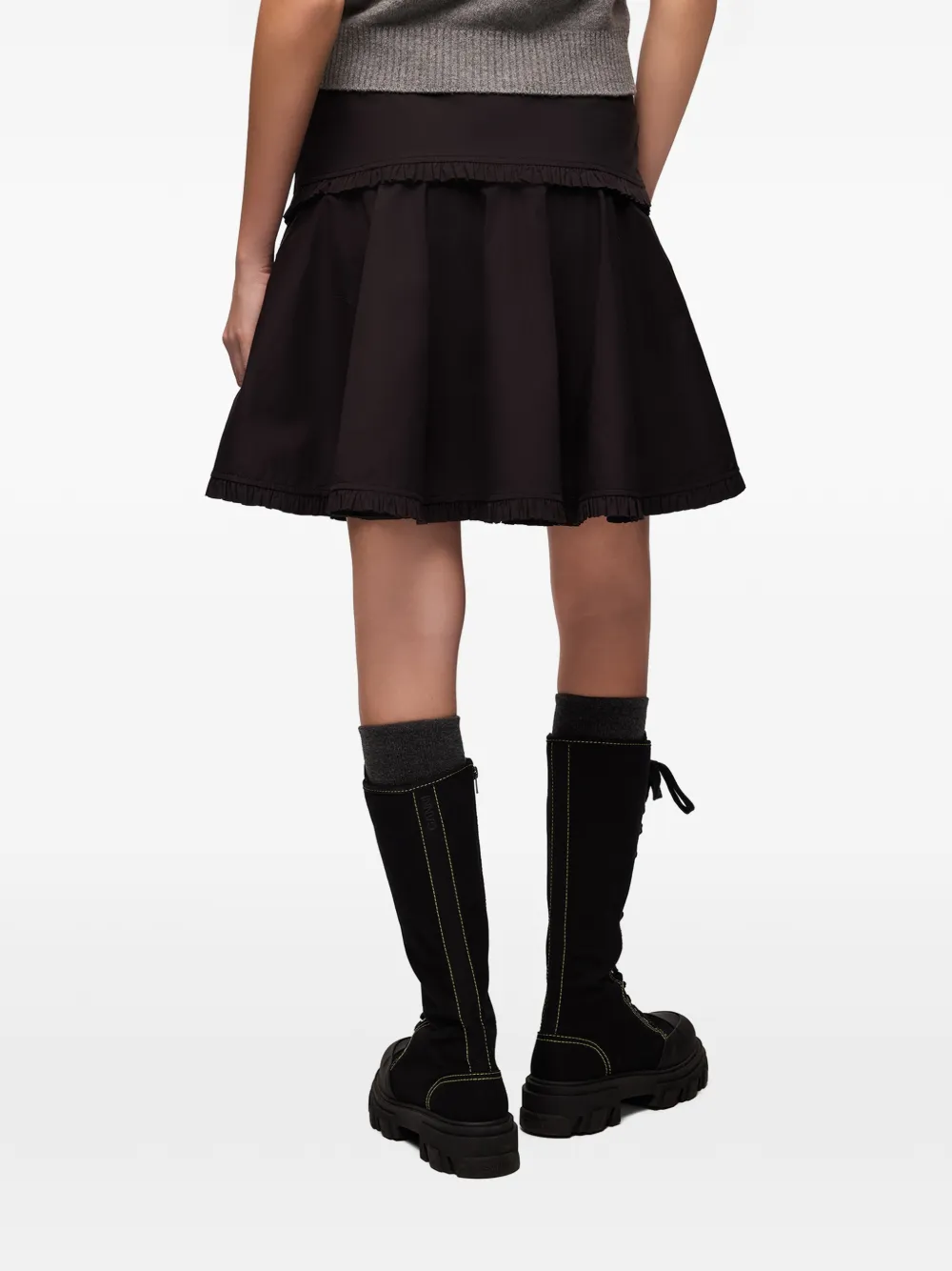 GANNI Stretch katoenen rok Zwart