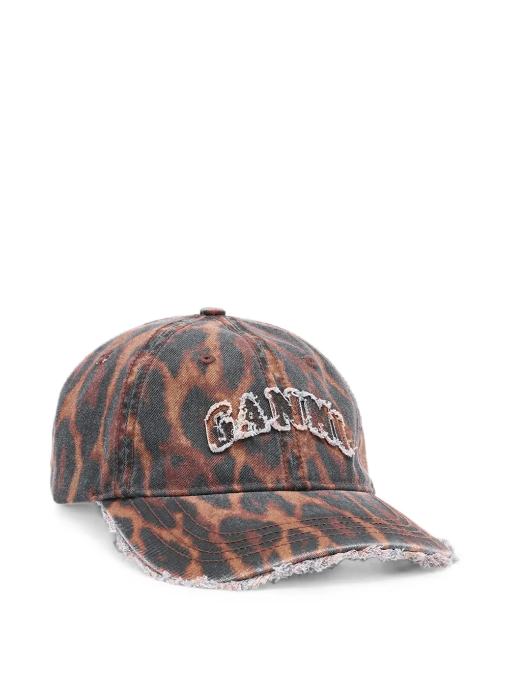 GANNI Cappello da baseball con logo - Marrone