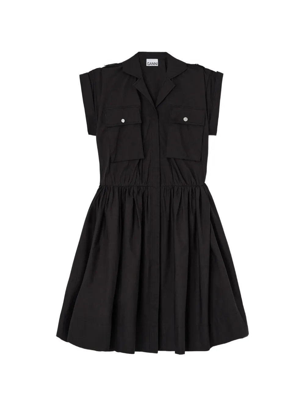 GANNI dress in black cotton - Nero