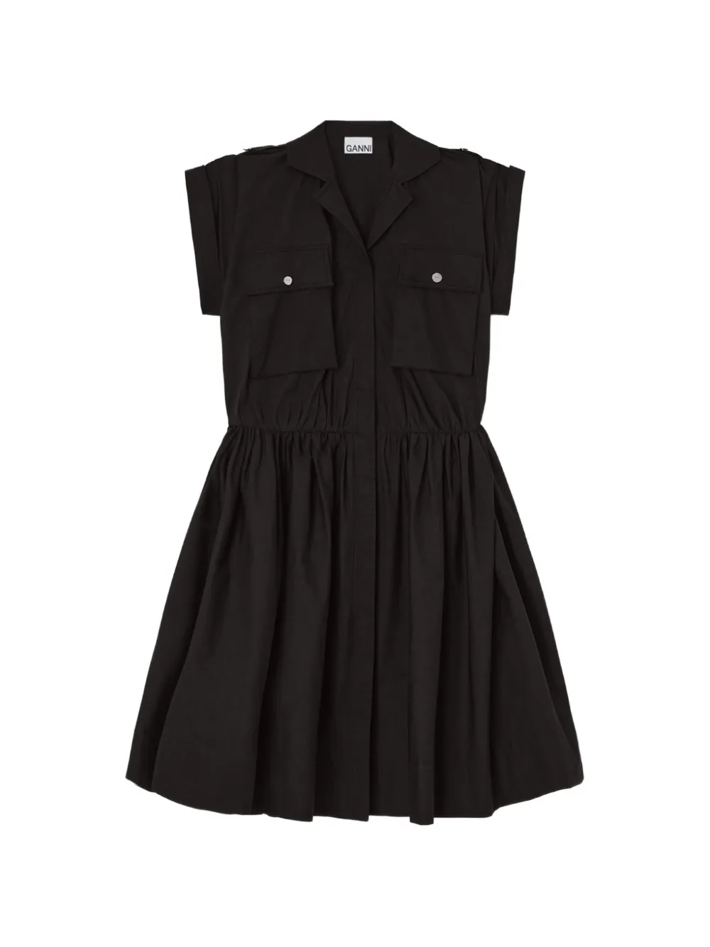 GANNI dress in black cotton - Nero