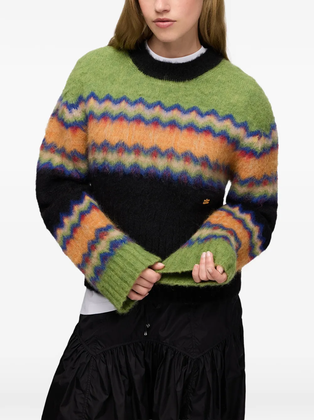 GANNI Trui van Fair Isle alpaca Groen