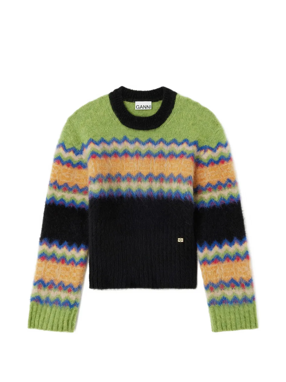 GANNI Trui van Fair Isle alpaca Groen