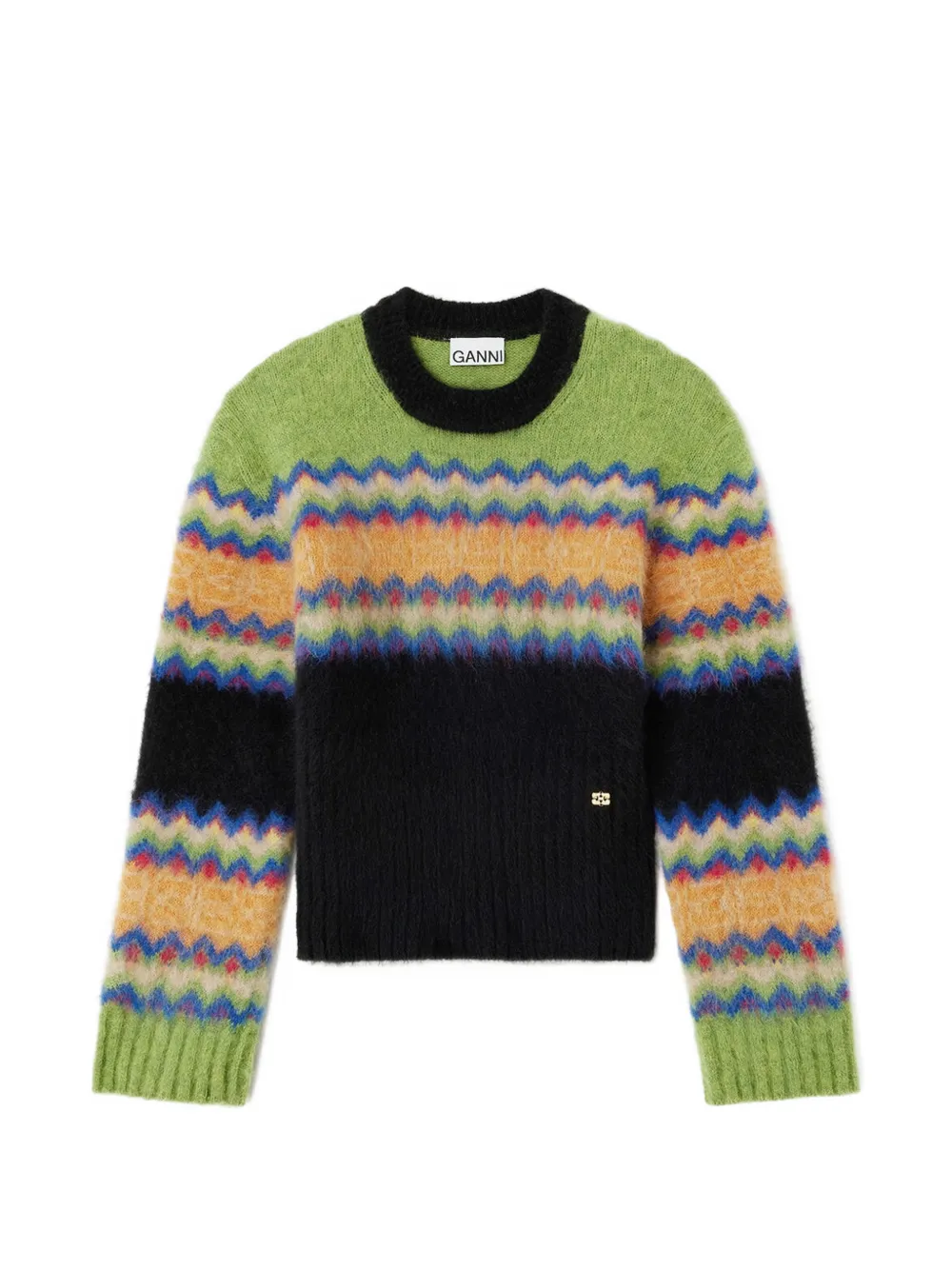 GANNI Trui van Fair Isle alpaca Groen