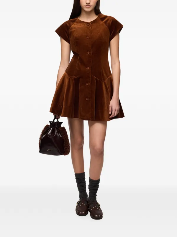 GANNI Dress In Brown Corduroy | Brown