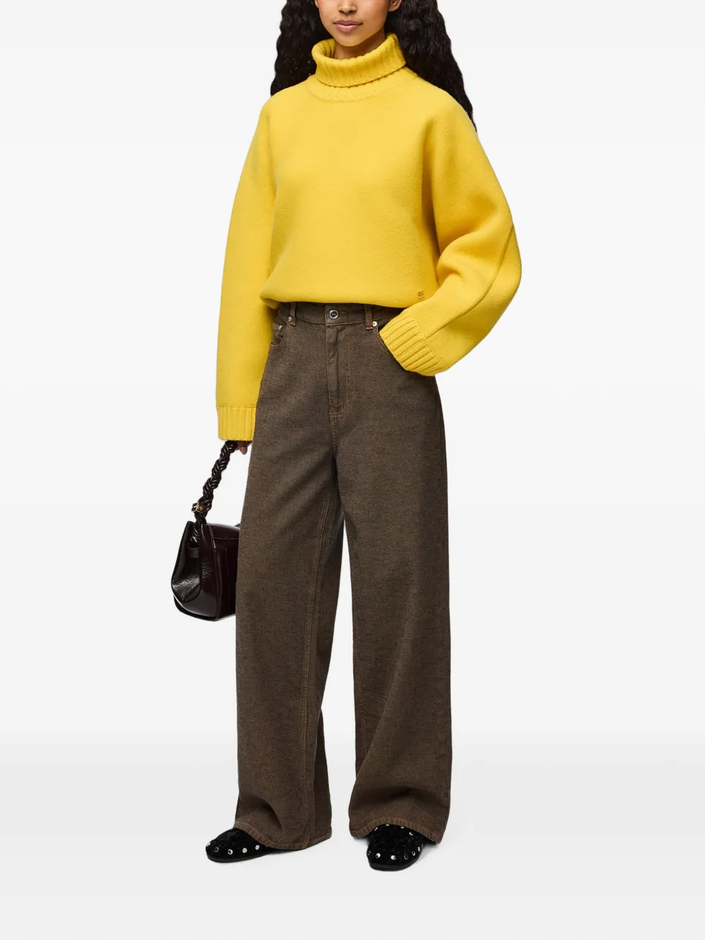 GANNI Lari jeans met Neppy-textuur Bruin