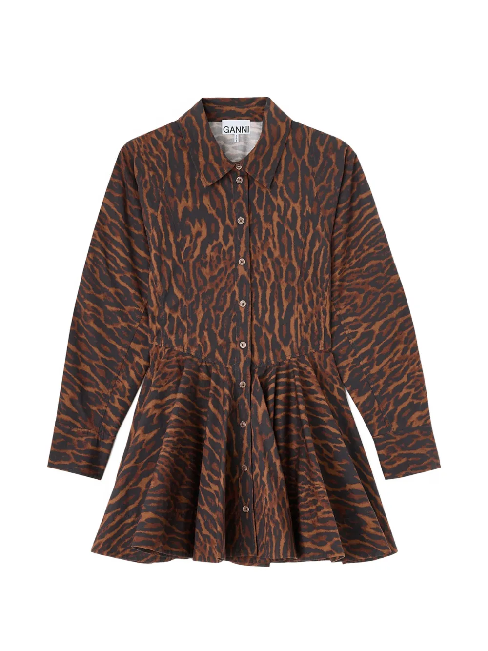 GANNI Abito leopardato - Marrone