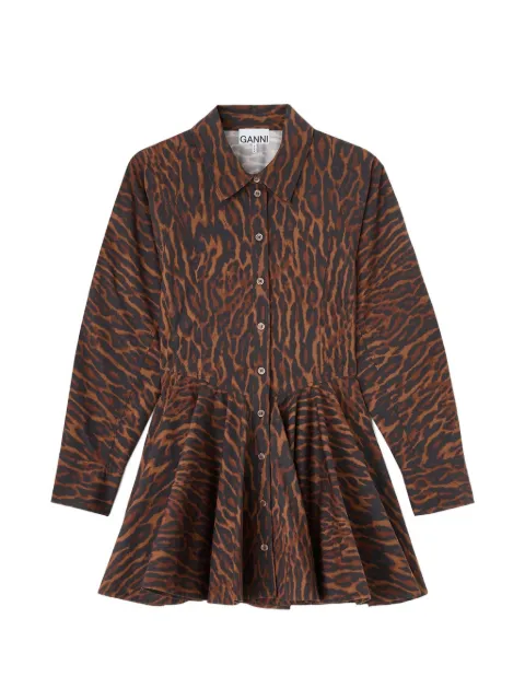 GANNI vestido con estampado de leopardo rojo degradado