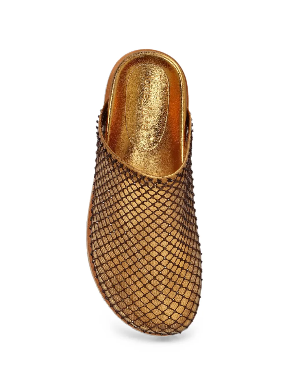 Forte crystal-embellished flat mules Goud