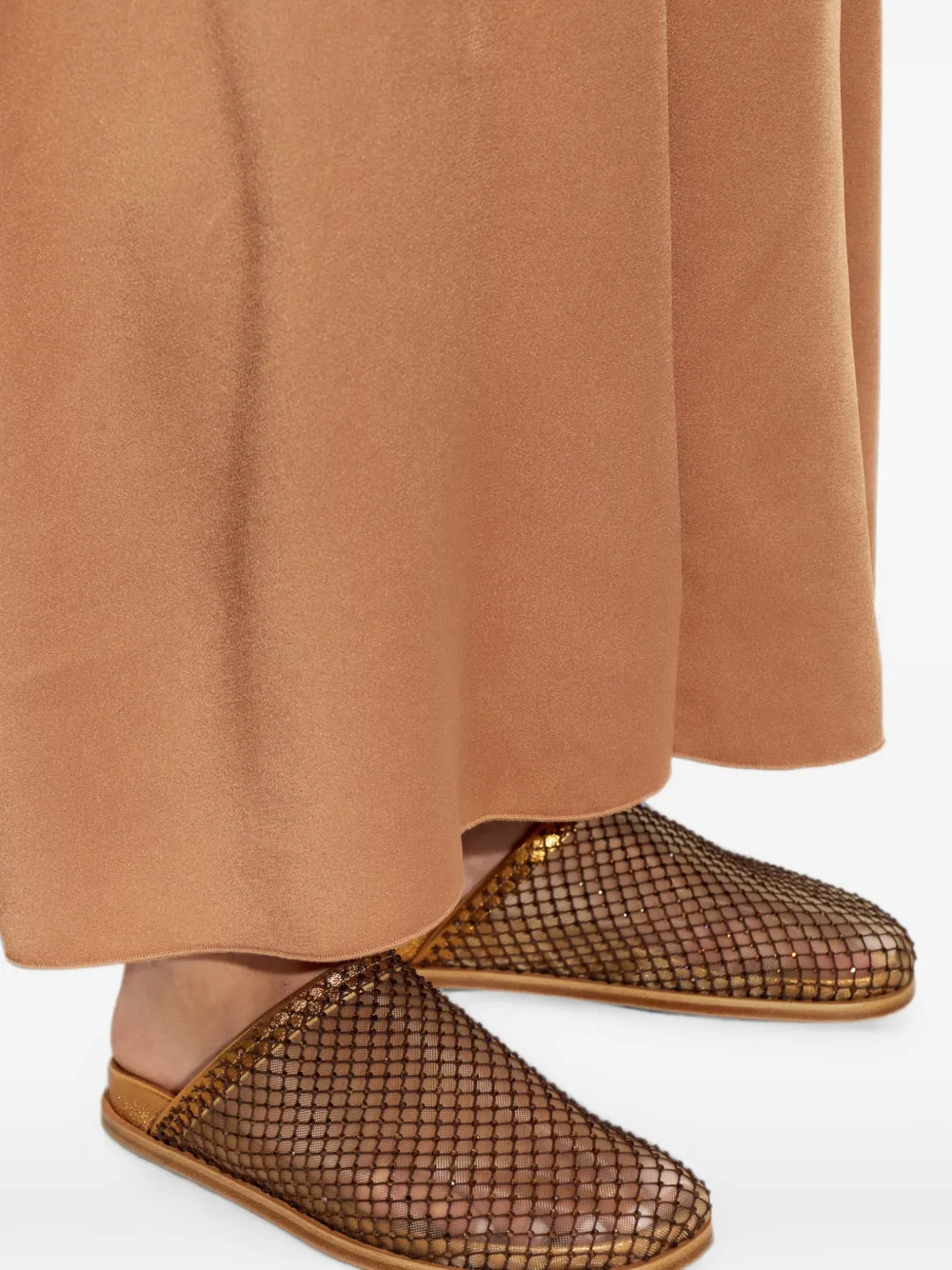 Forte crystal-embellished flat mules Goud