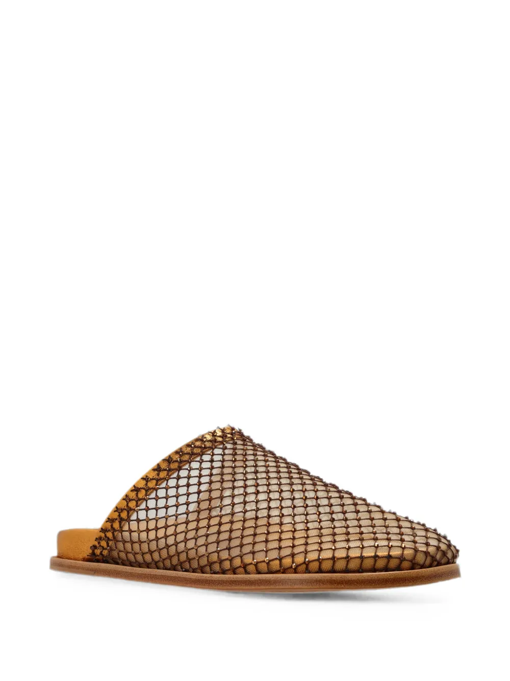 Forte crystal-embellished flat mules Goud