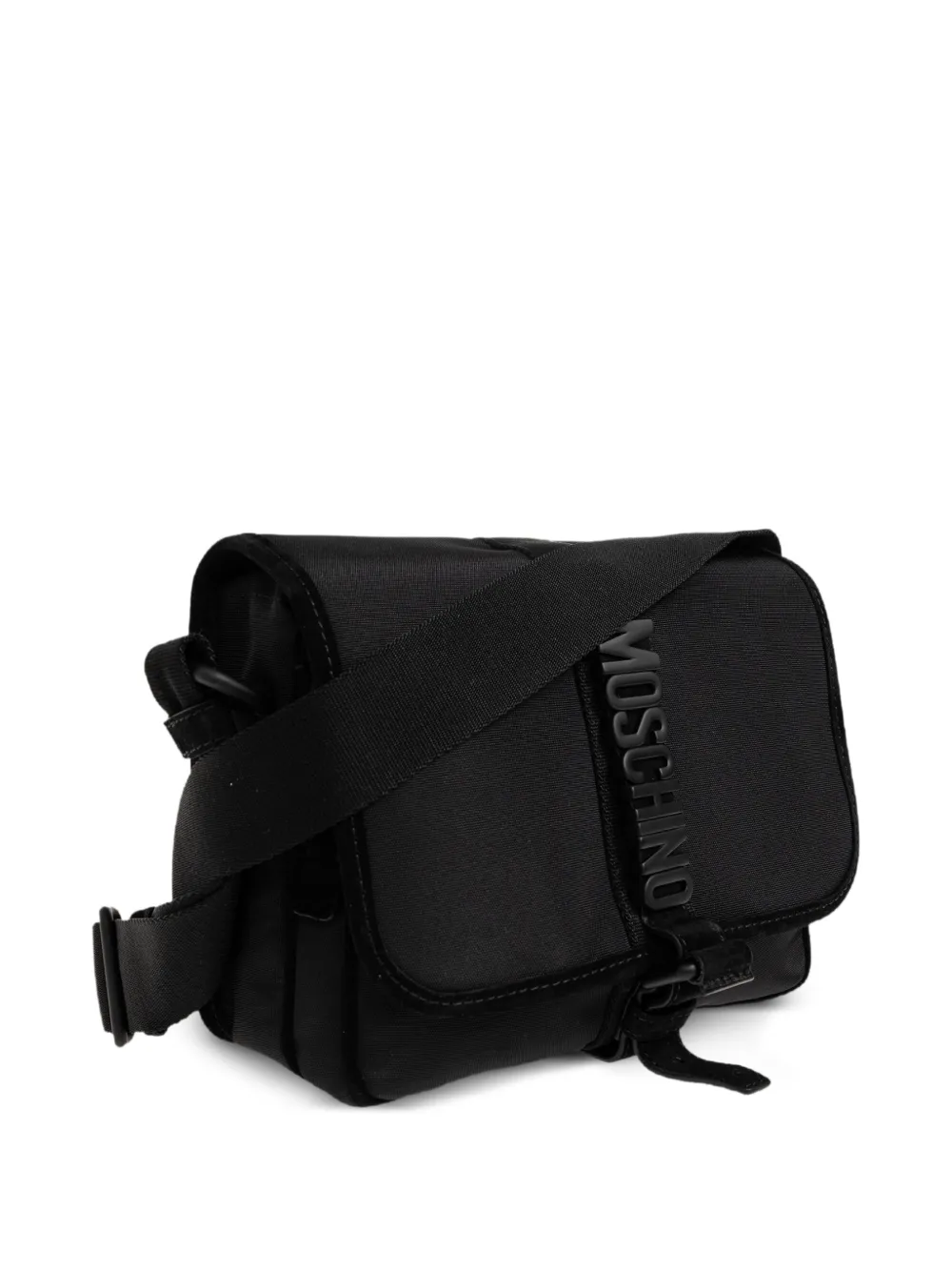 Moschino Messengertas met logoplakkaat Zwart