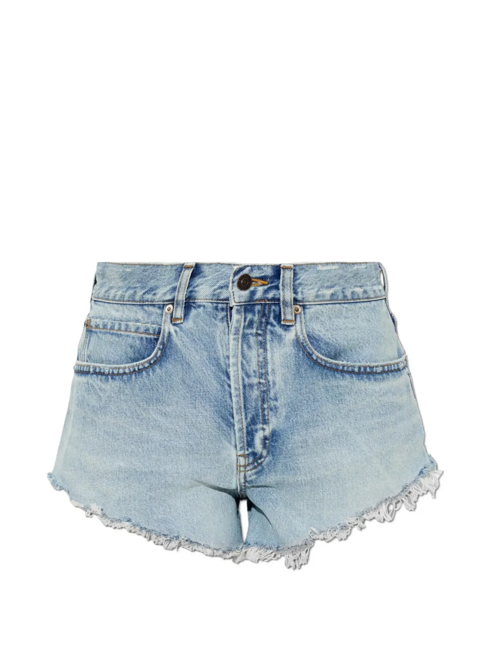 Balenciaga distressed frayed-edge shorts - Blu