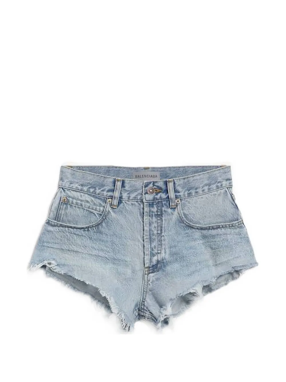 Balenciaga Gerafelde shorts met franje Blauw