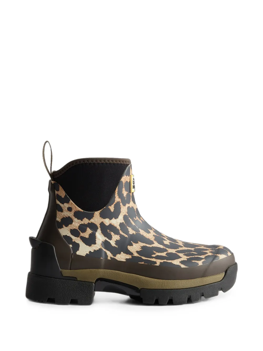 GANNI x Hunter balmoral ankle boots in leopard