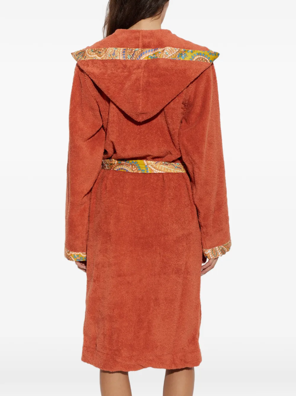 ETRO HOME Badjas met paisley-afwerking en capuchon Oranje
