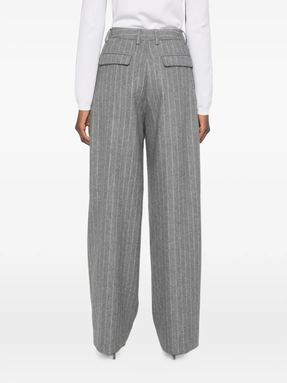 THELATEST E-Axel pantalon met krijtstreep Grijs