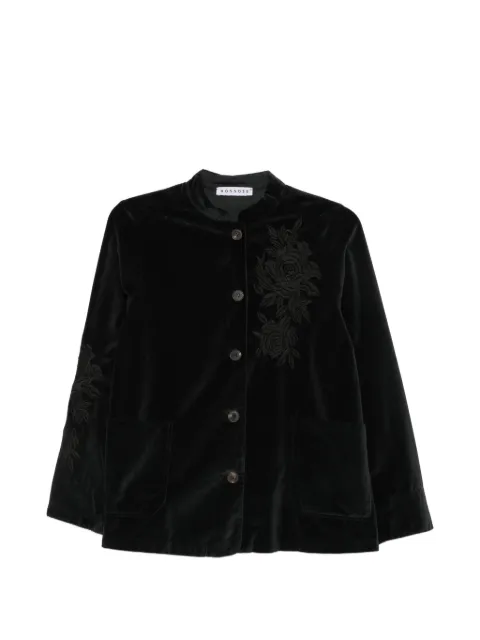 Rosso 35 floral-embroidered velvet jacket