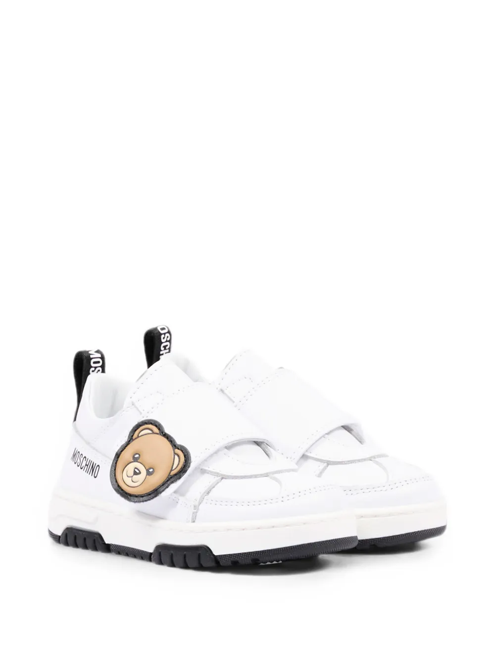Moschino Kids Teddy Bear touch-strap sneakers Wit