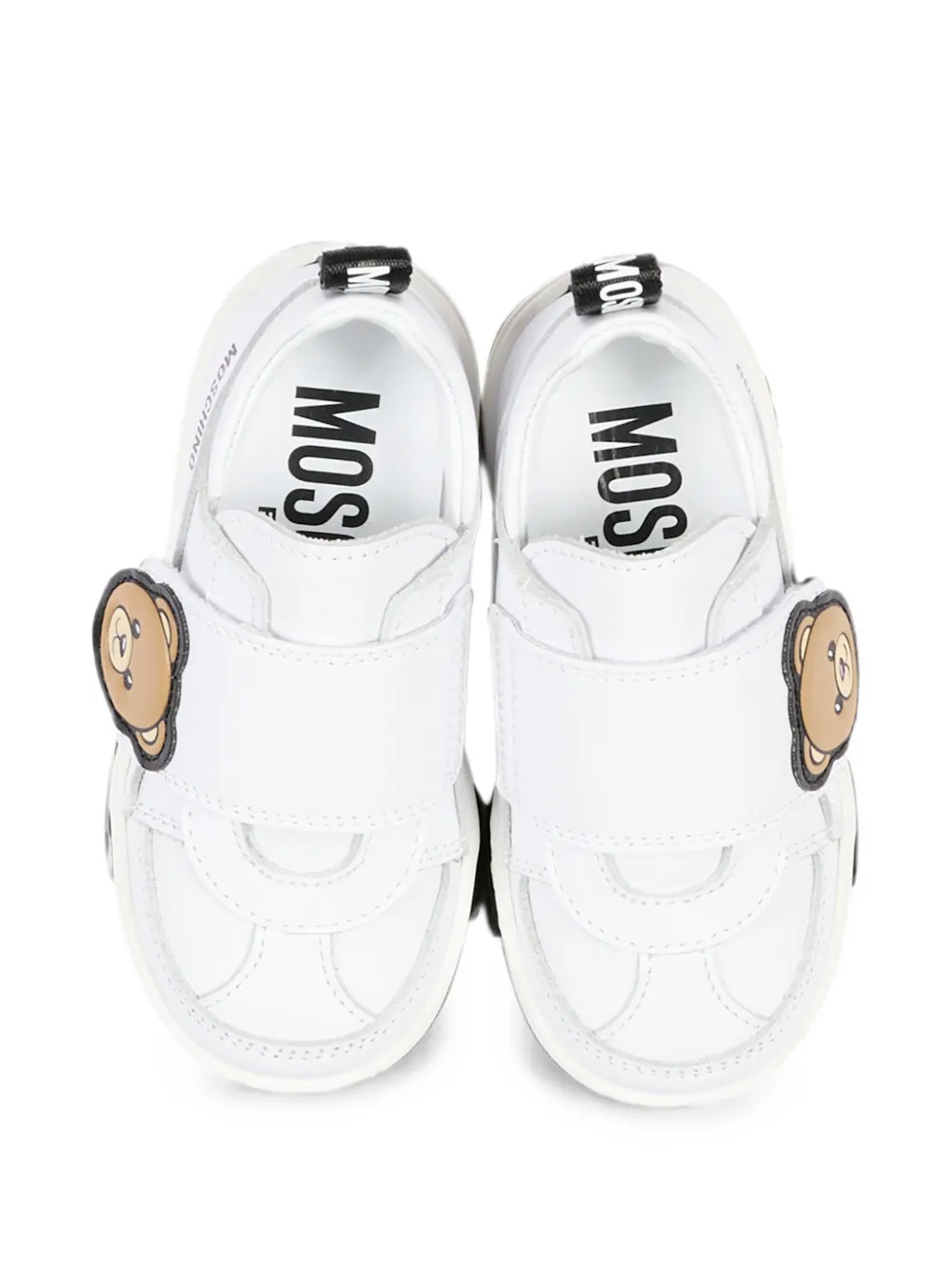 Moschino Kids Teddy Bear touch-strap sneakers Wit