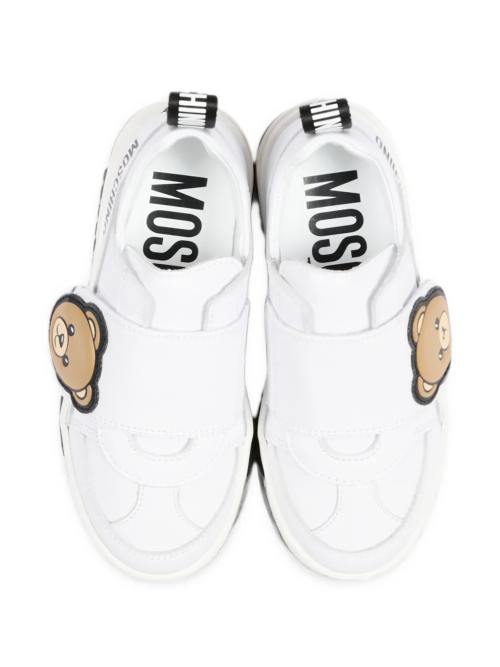 Moschino Kids Teddy Bear touch-strap sneakers Wit