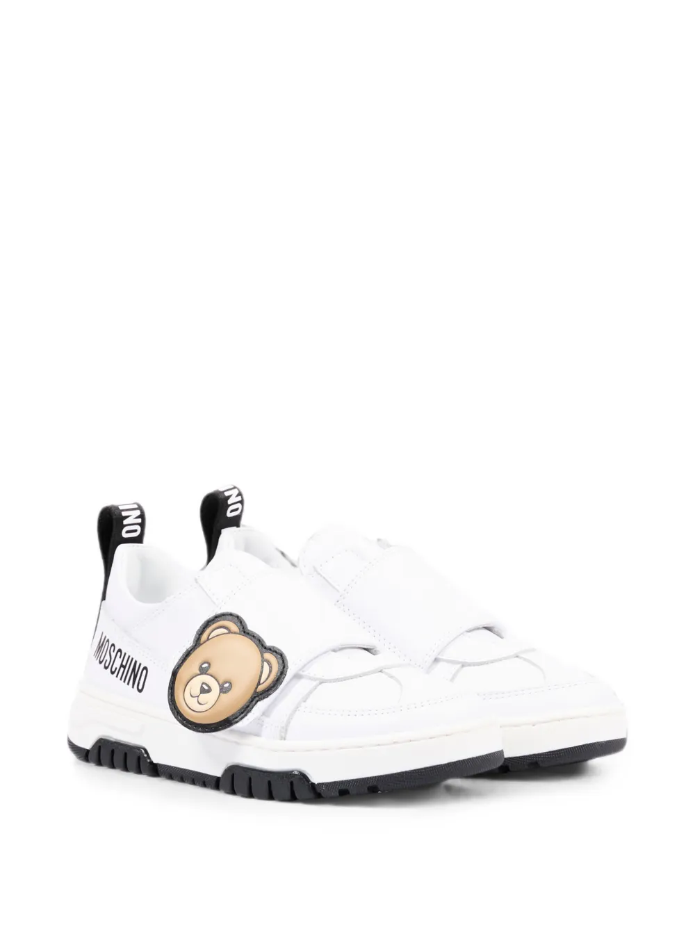 Moschino Kids Teddy Bear touch-strap sneakers Wit