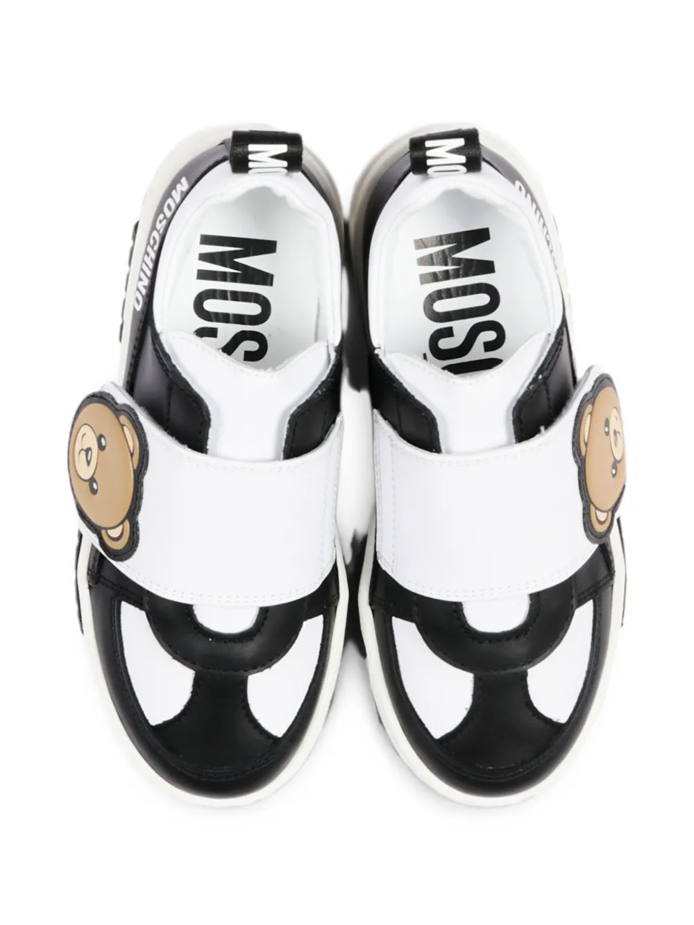 Moschino Kids Teddy Bear touch-strap sneakers Zwart