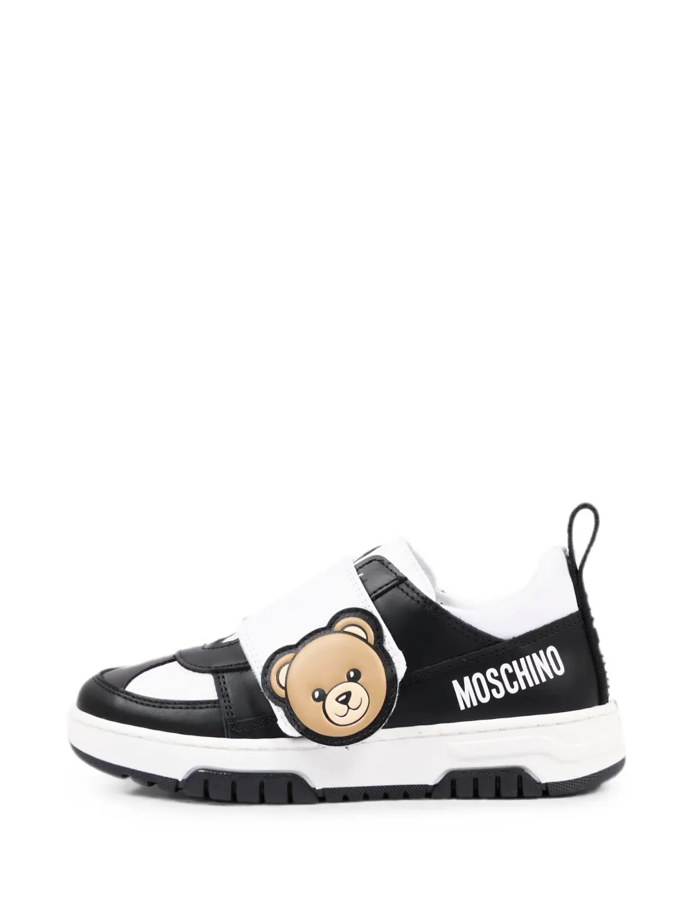 Moschino Kids Teddy Bear touch-strap sneakers Zwart