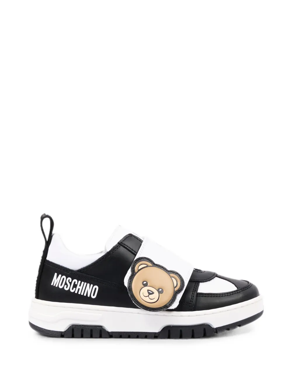 Moschino Kids Teddy Bear touch-strap sneakers Zwart