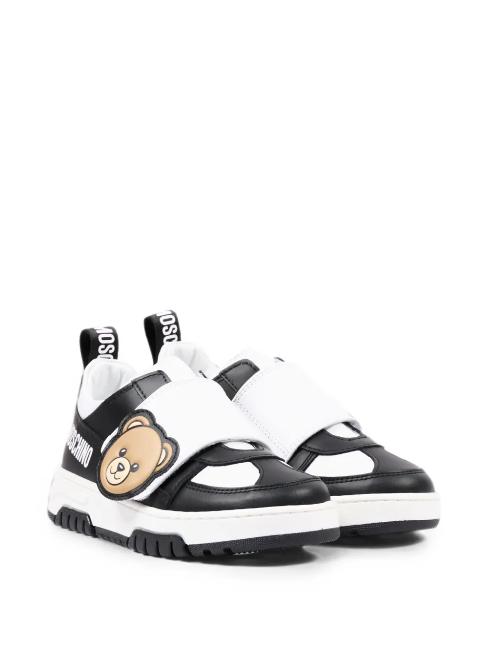 Moschino Kids Teddy Bear touch-strap sneakers Zwart