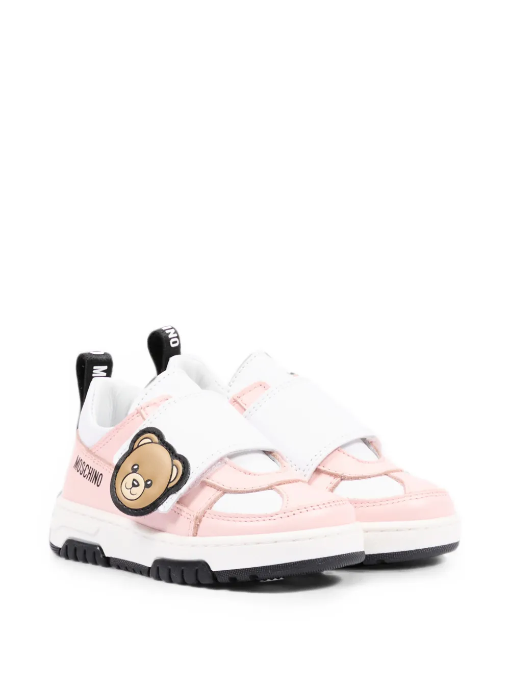 Moschino Kids Teddy Bear touch-strap sneakers Roze