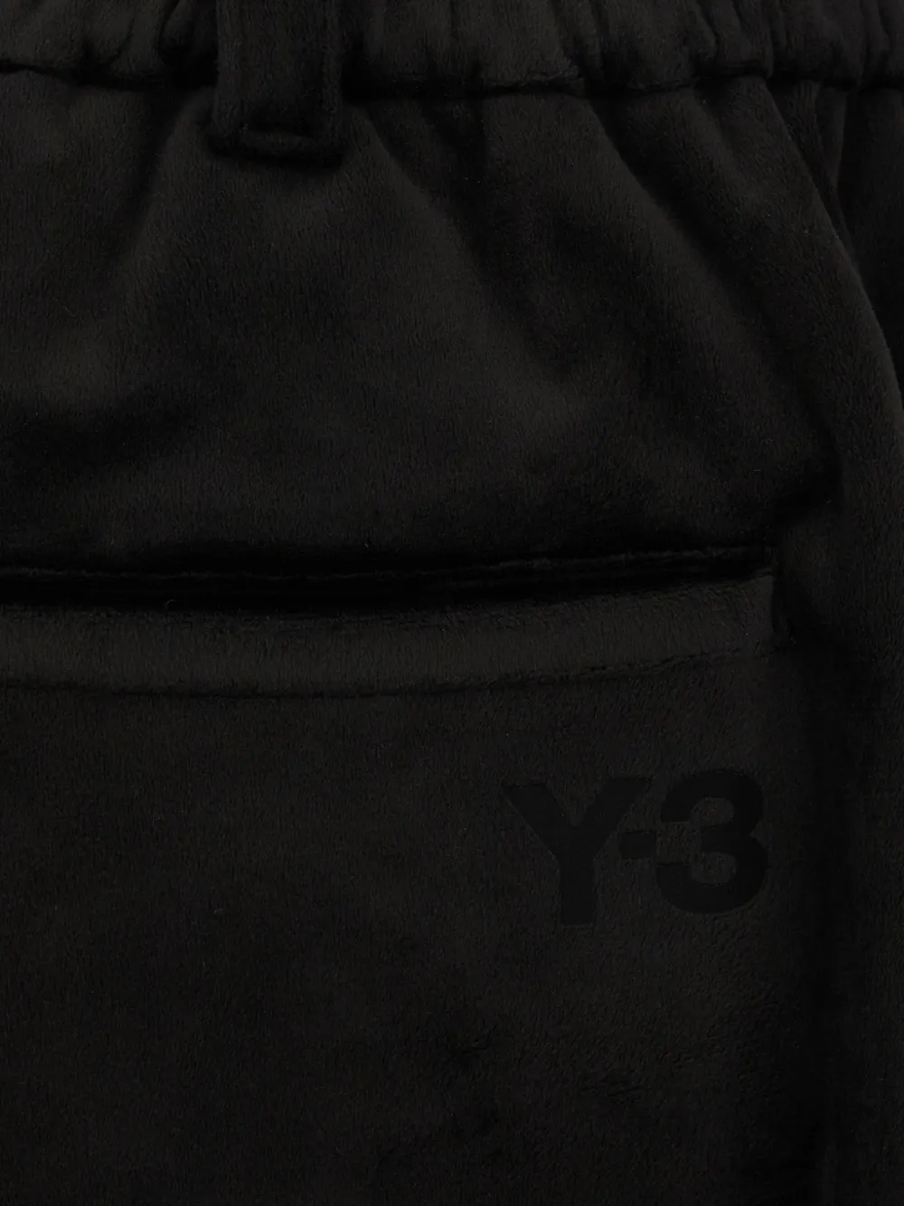 Y-3 Fluwelen broek met trekkoord Zwart
