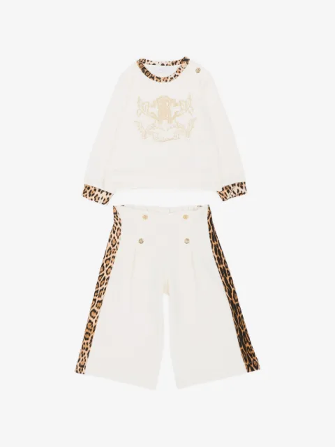 Roberto Cavalli Junior leopard-print trousers set